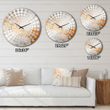 Beige And Gold Snow Blooming II - Abstract Metal Wall Clock