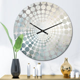 Blue And White Snow Blooming - Abstract Metal Wall Clock