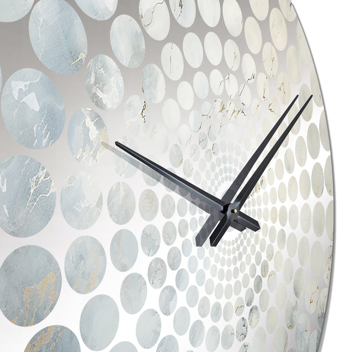 Blue And White Snow Blooming - Abstract Metal Wall Clock