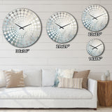 Blue And White Snow Blooming - Abstract Metal Wall Clock