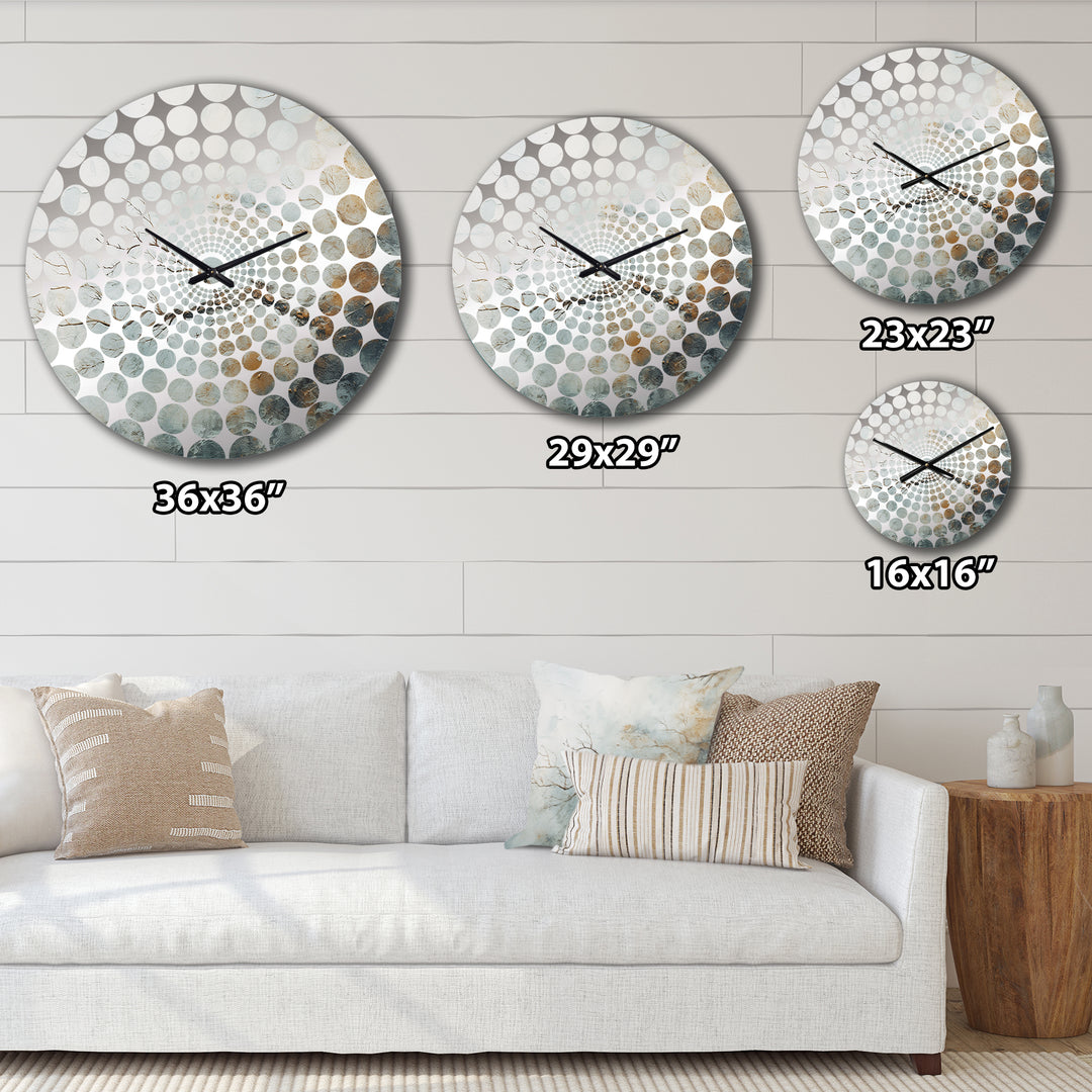 Blue And White Snow Blooming I - Abstract Metal Wall Clock