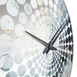 Blue And White Snow Blooming III - Abstract Metal Wall Clock