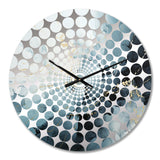 Blue And White Snow Blooming III - Abstract Metal Wall Clock