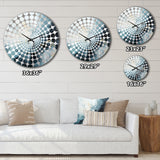 Blue And White Snow Blooming III - Abstract Metal Wall Clock