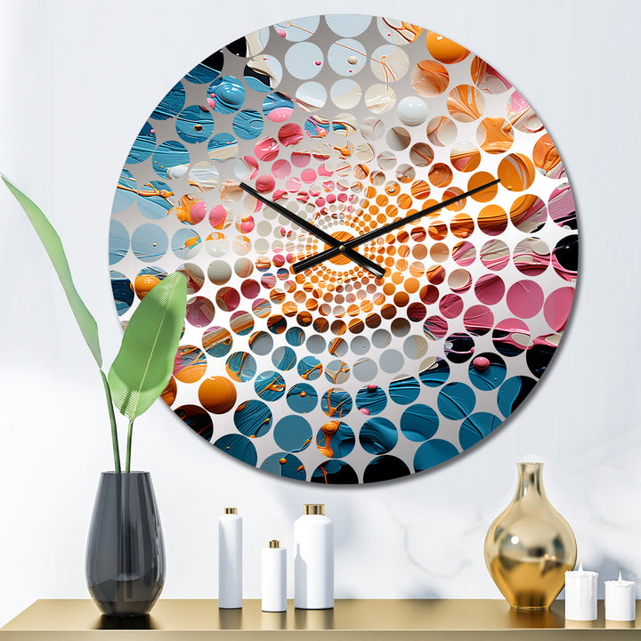 Orange Soda Fizzy Abstraction II - Food &amp; Beverage Metal Wall Clock