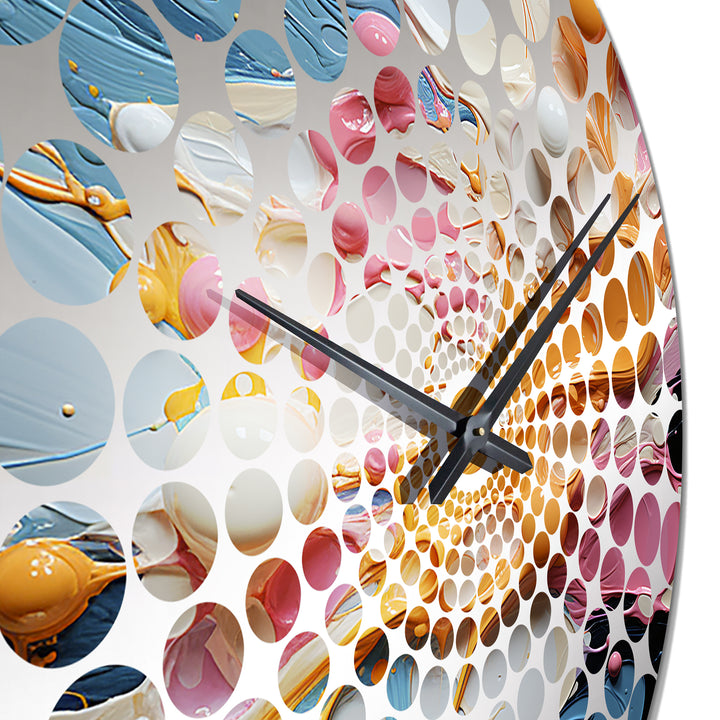 Orange Soda Fizzy Abstraction II - Food &amp; Beverage Metal Wall Clock