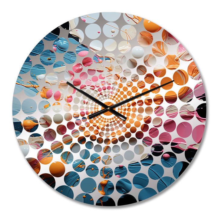 Orange Soda Fizzy Abstraction II - Food &amp; Beverage Metal Wall Clock