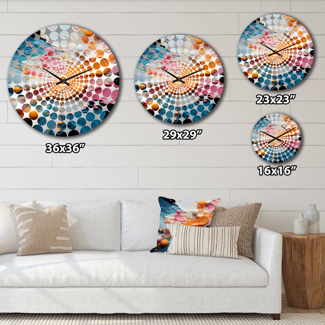 Orange Soda Fizzy Abstraction II - Food &amp; Beverage Metal Wall Clock