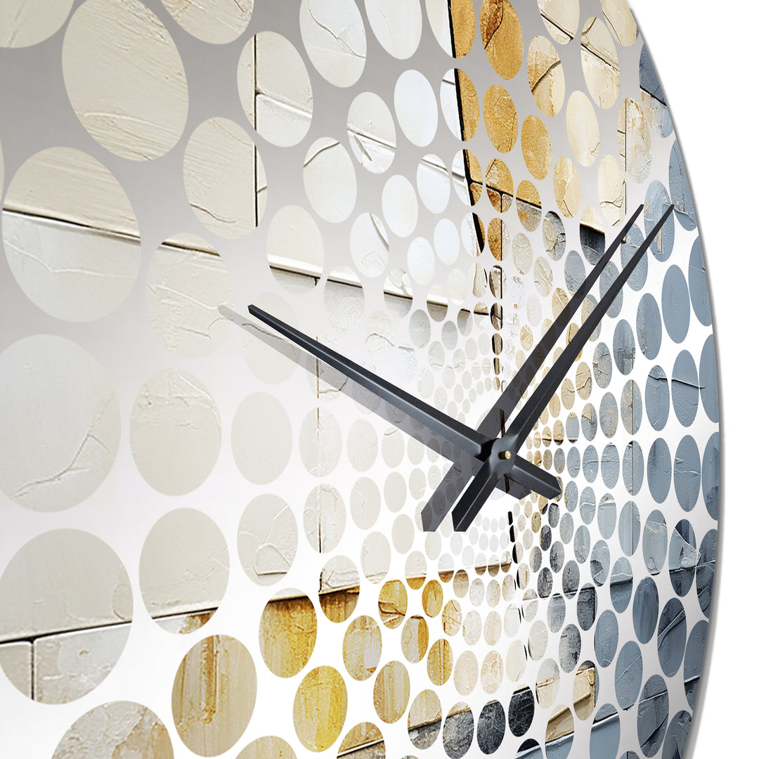 Blue Spiritual Stone Minimalism Painting II - Spiritual Metal Wall Clock