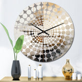 Beige Spiritual Stone Minimalism Painting I - Landscapes Metal Wall Clock