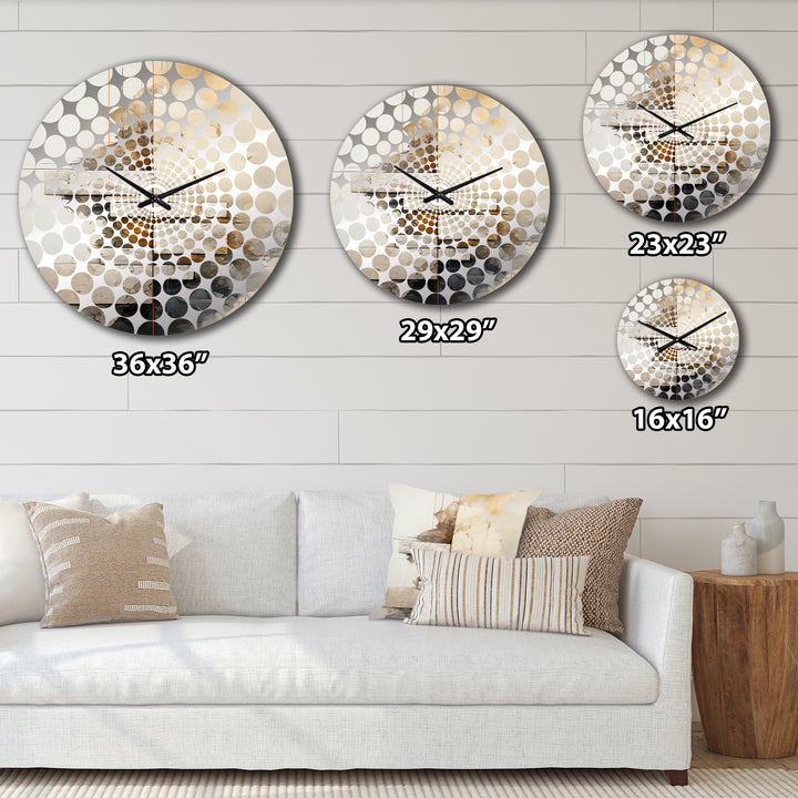 Beige Spiritual Stone Minimalism Painting I - Landscapes Metal Wall Clock