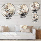 Beige Spiritual Stone Minimalism Painting I - Landscapes Metal Wall Clock