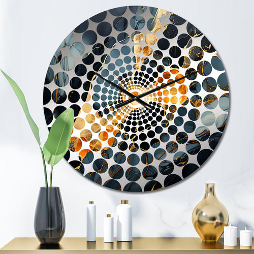 Black Obsidian Protective Stone - Spiritual Metal Wall Clock