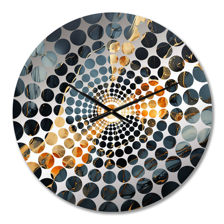 Black Obsidian Protective Stone - Spiritual Metal Wall Clock