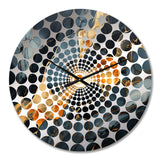 Black Obsidian Protective Stone - Spiritual Metal Wall Clock