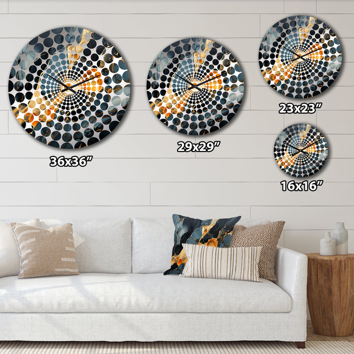 Black Obsidian Protective Stone - Spiritual Metal Wall Clock