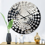 Minimalism Black And White Painting - Abstract Metal Wall Clock