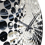 Minimalism Black And White Painting - Abstract Metal Wall Clock