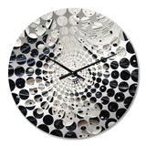 Minimalism Black And White Painting - Abstract Metal Wall Clock
