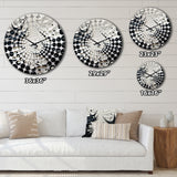 Minimalism Black And White Painting - Abstract Metal Wall Clock
