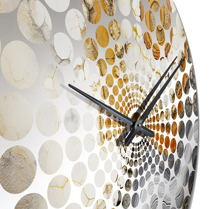 Beige And Yellow Stone Geode Simplicity - Landscapes Metal Wall Clock