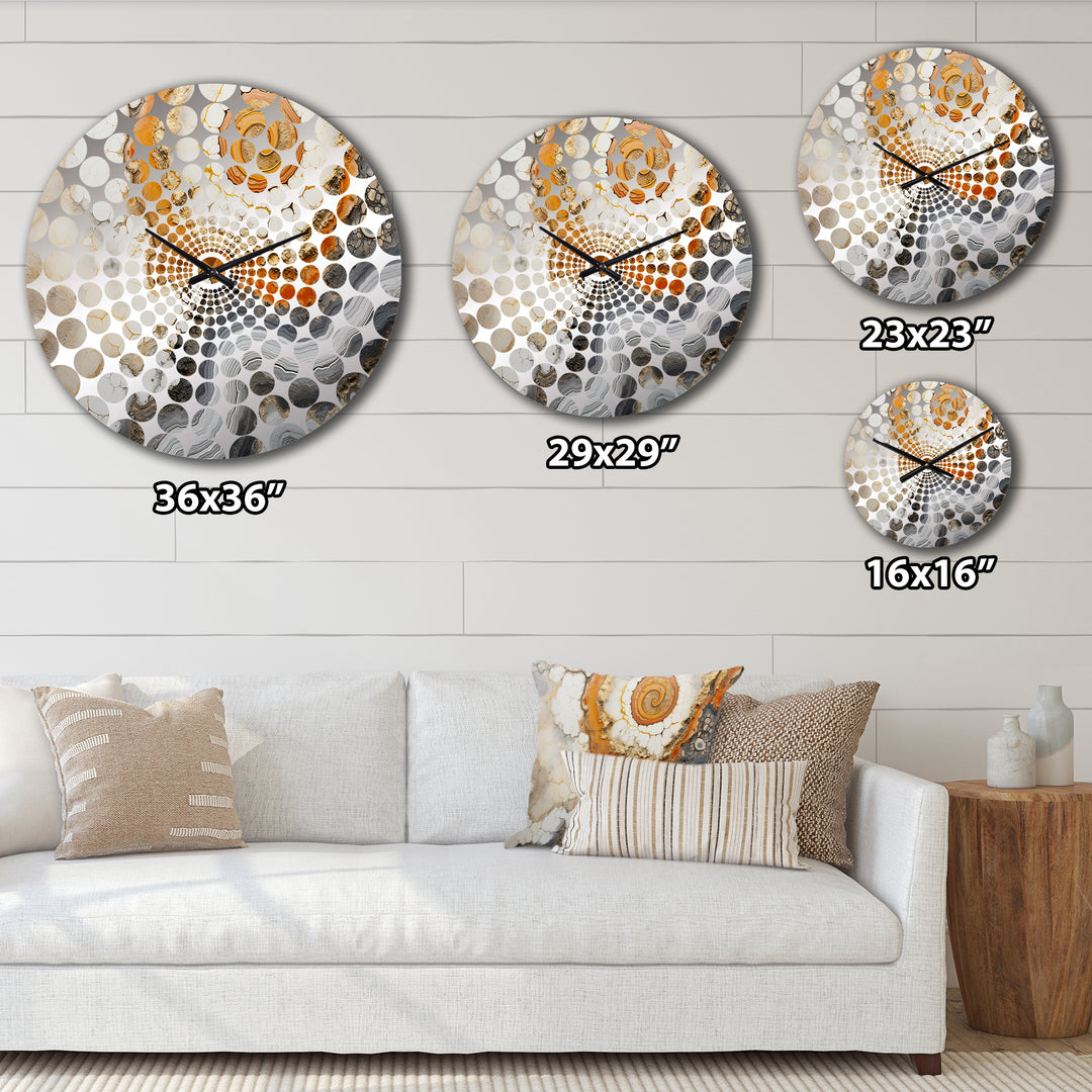 Beige And Yellow Stone Geode Simplicity - Landscapes Metal Wall Clock