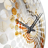 Beige And Orange Minimalism Stone Geode - Landscapes Metal Wall Clock