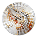 Beige And Orange Minimalism Stone Geode - Landscapes Metal Wall Clock
