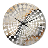 Beige And Orange Minimalism Stone Geode II - Landscapes Metal Wall Clock