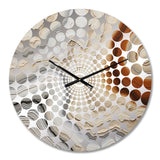 Beige And Orange Minimalism Stone Geode III - Landscapes Metal Wall Clock