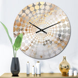 Beige And Gold Stone Geode Scenery Minimalism II - Landscapes Metal Wall Clock
