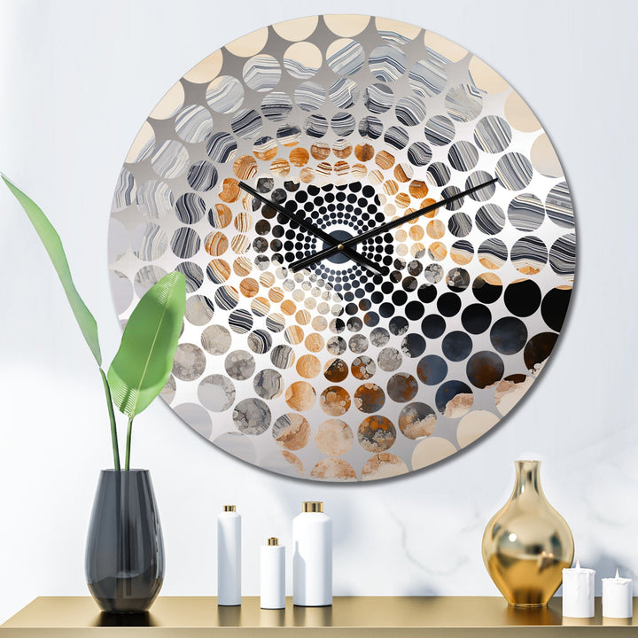 Stone Geode Scenery Minimalism I - Landscapes Metal Wall Clock