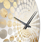 Beige And Gold Minimalism Storms - Landscapes Metal Wall Clock