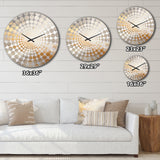 Beige And Gold Minimalism Storms - Landscapes Metal Wall Clock