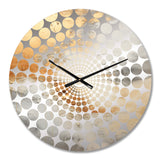 Beige And Gold Minimalism Storms I - Landscapes Metal Wall Clock