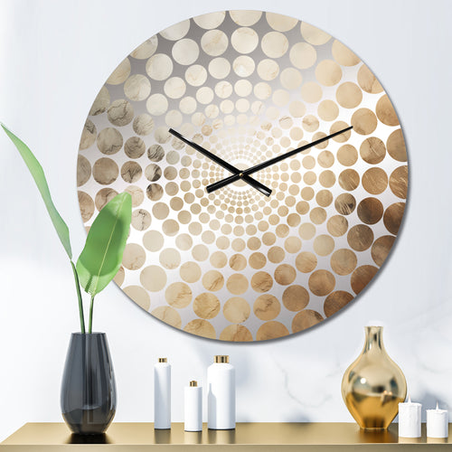 Beige Minimalism Storms I - Landscapes Metal Wall Clock