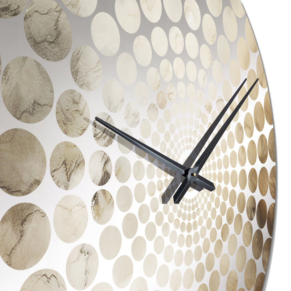 Beige Minimalism Storms I - Landscapes Metal Wall Clock