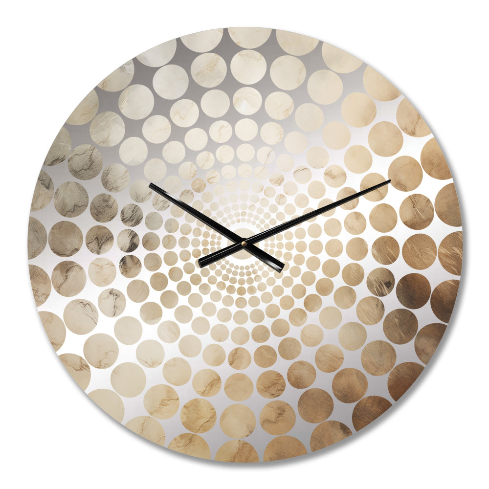 Beige Minimalism Storms I - Landscapes Metal Wall Clock