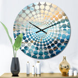 White Blue Storm Liquid Art Charm - Landscapes Metal Wall Clock