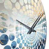 White Blue Storm Liquid Art Charm - Landscapes Metal Wall Clock