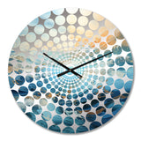 White Blue Storm Liquid Art Charm - Landscapes Metal Wall Clock