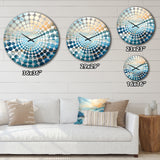 White Blue Storm Liquid Art Charm - Landscapes Metal Wall Clock