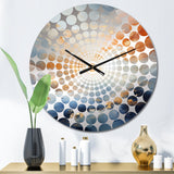 White Blue Storm Liquid Art Charm I - Landscapes Metal Wall Clock