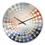 White Blue Storm Liquid Art Charm I - Landscapes Metal Wall Clock