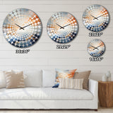 White Blue Storm Liquid Art Charm I - Landscapes Metal Wall Clock