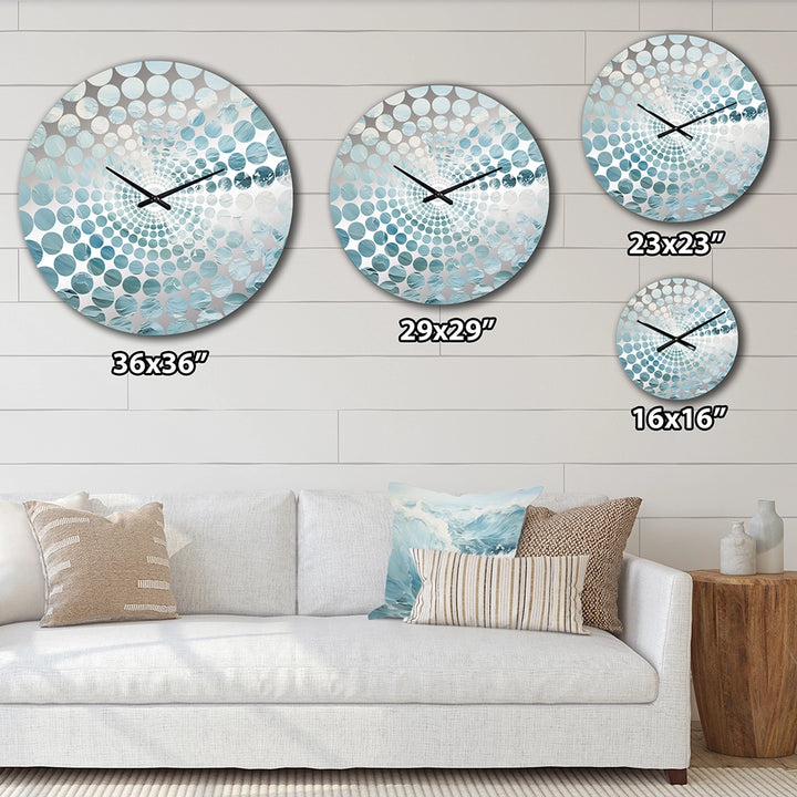 Blue Ocean Storm And Rain - Landscapes Metal Wall Clock