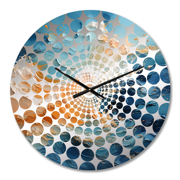 Blue Storms Charm Vivid Liquid Art - Landscapes Metal Wall Clock
