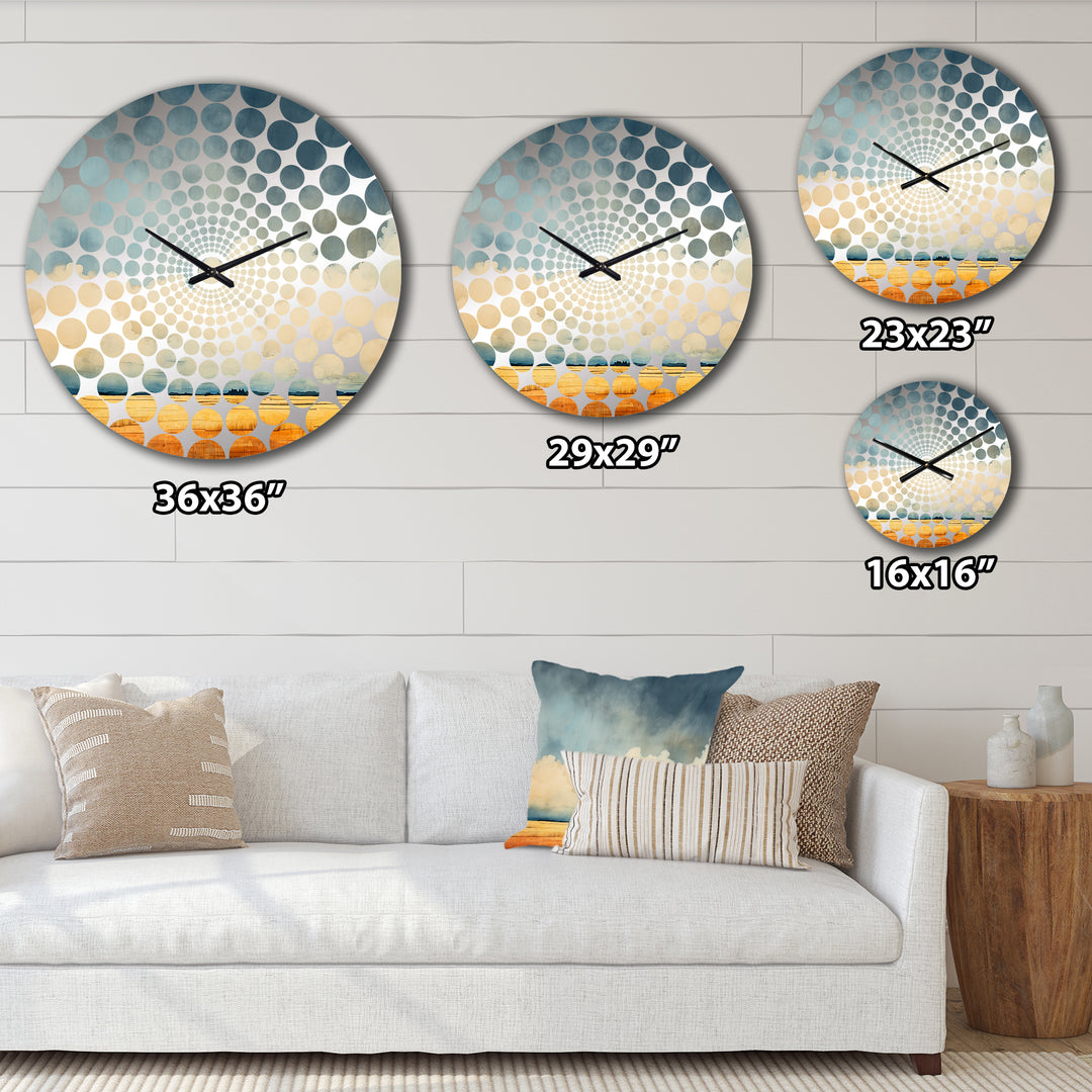 Beige Storm Meadow Charm - Landscapes Metal Wall Clock