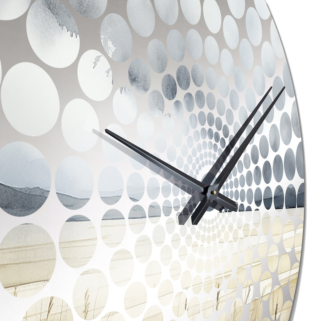 Beige Storm Meadow Charm II - Landscapes Metal Wall Clock