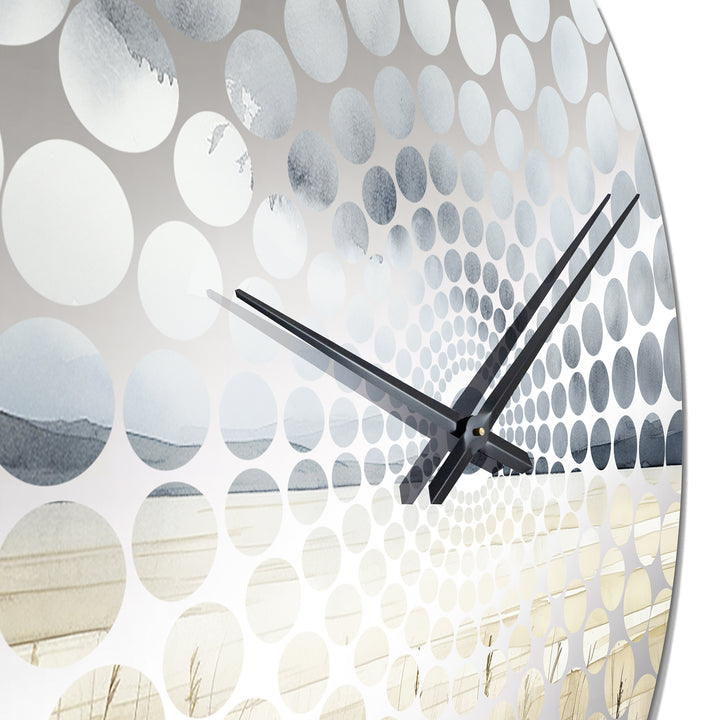 Beige Storm Meadow Charm II - Landscapes Metal Wall Clock